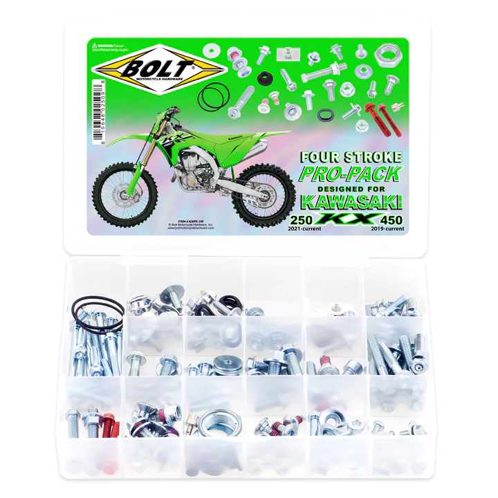 Bolt Four Stroke Pro-Pack for Kawasaki dirt bike on a white background
