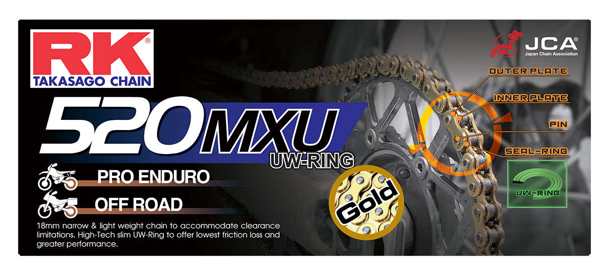 Beta Professional Moto Kit: RK Super Premium Chain (UW-Ring)