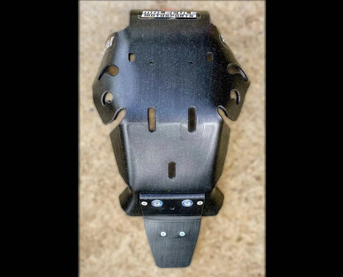 Bottom view of a Molecule Motorsports Skid Plate
