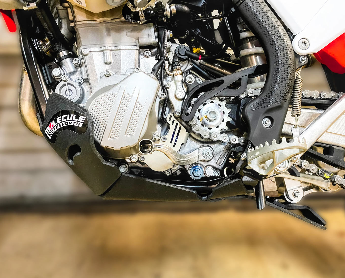 Side View of a mounted skid plate