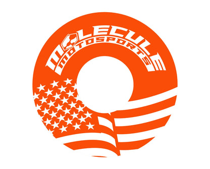 Orange bar end with USA flag laser engraved 