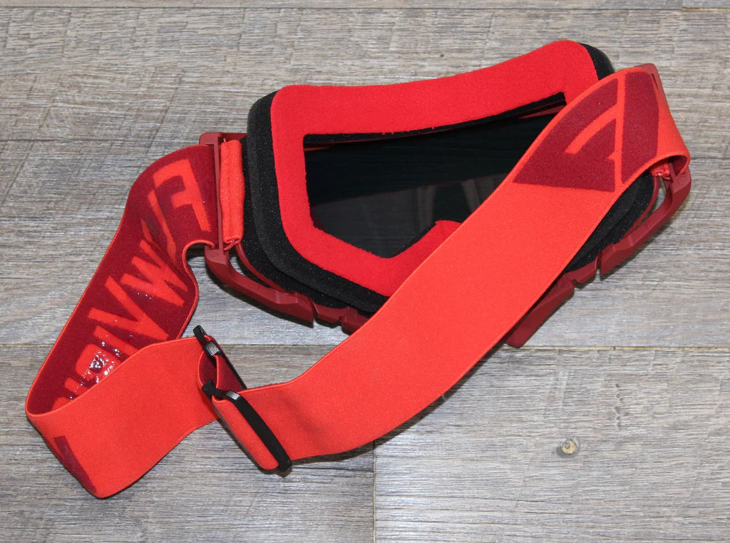 Image of Coral/Crimson goggle face foam and goggle strap 