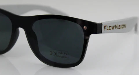 Close up of Grey/Black Flowvision Sunglasses