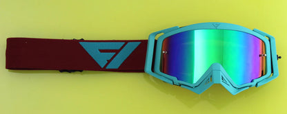 Image of Crimson/Teal goggle strap and lens 