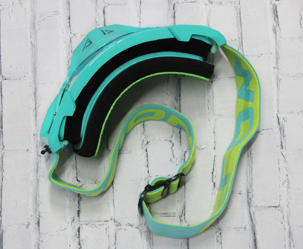 Top view of the Tiffany/Acid Green Goggle