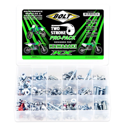 Bolt Two Stroke Pro-Pack for Kawasaki KX on a white background
