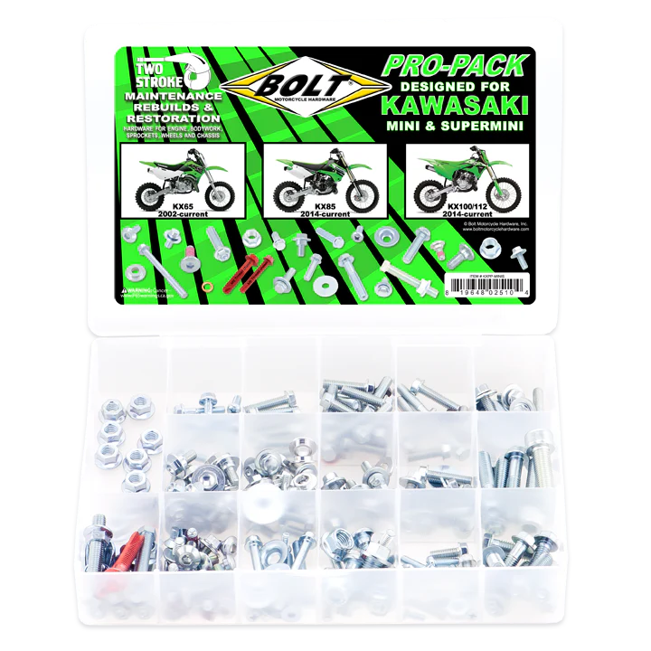 Bolt pro-pack for Kawasaki mini and supermini on a white background