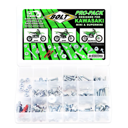 Bolt pro-pack for Kawasaki mini and supermini on a white background