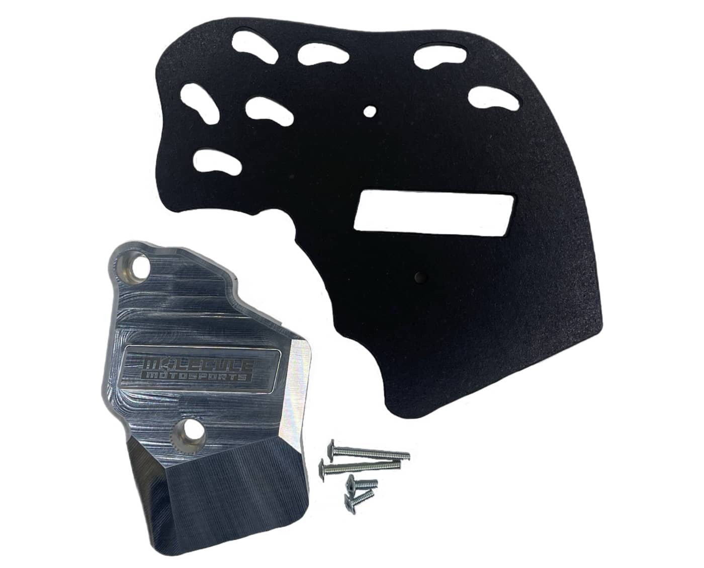 Aluminum and plastic KTM throttle body guard by Molecule Motosprts