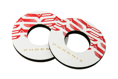 White and red grip donuts by Phoenix Handlebars