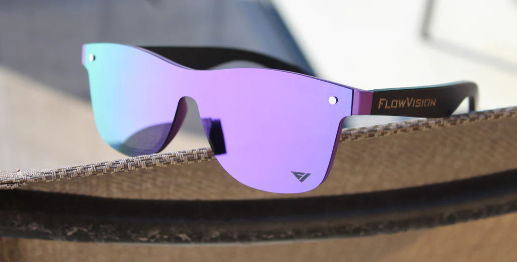 Purple sunglasses by Flow Vision Company