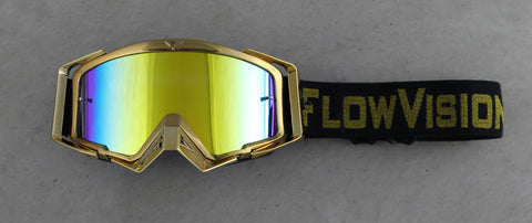Gold MX Goggles by Flow Vision 