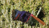 Flow sunglasses with purple lenses and bamboo arms