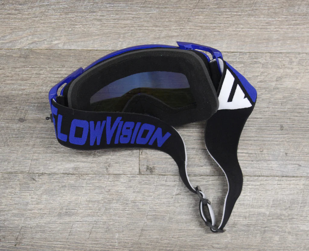 View of face foam, lens and strap of Blue Line Rythem Goggle