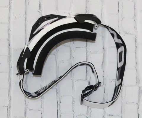 Top view of White/Black Rythem Goggle by Flow Vision Co