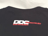 Small DDC Racing logo on back of tee shirt 